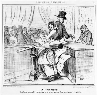 Draaideur op de Wereldtentoonstelling in Parijs, cartoon uit de 
